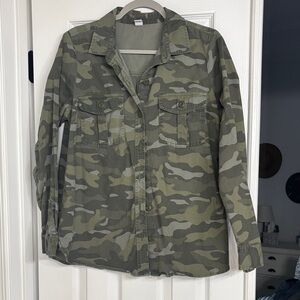 Old Navy Green Camo Button-Down Shirt